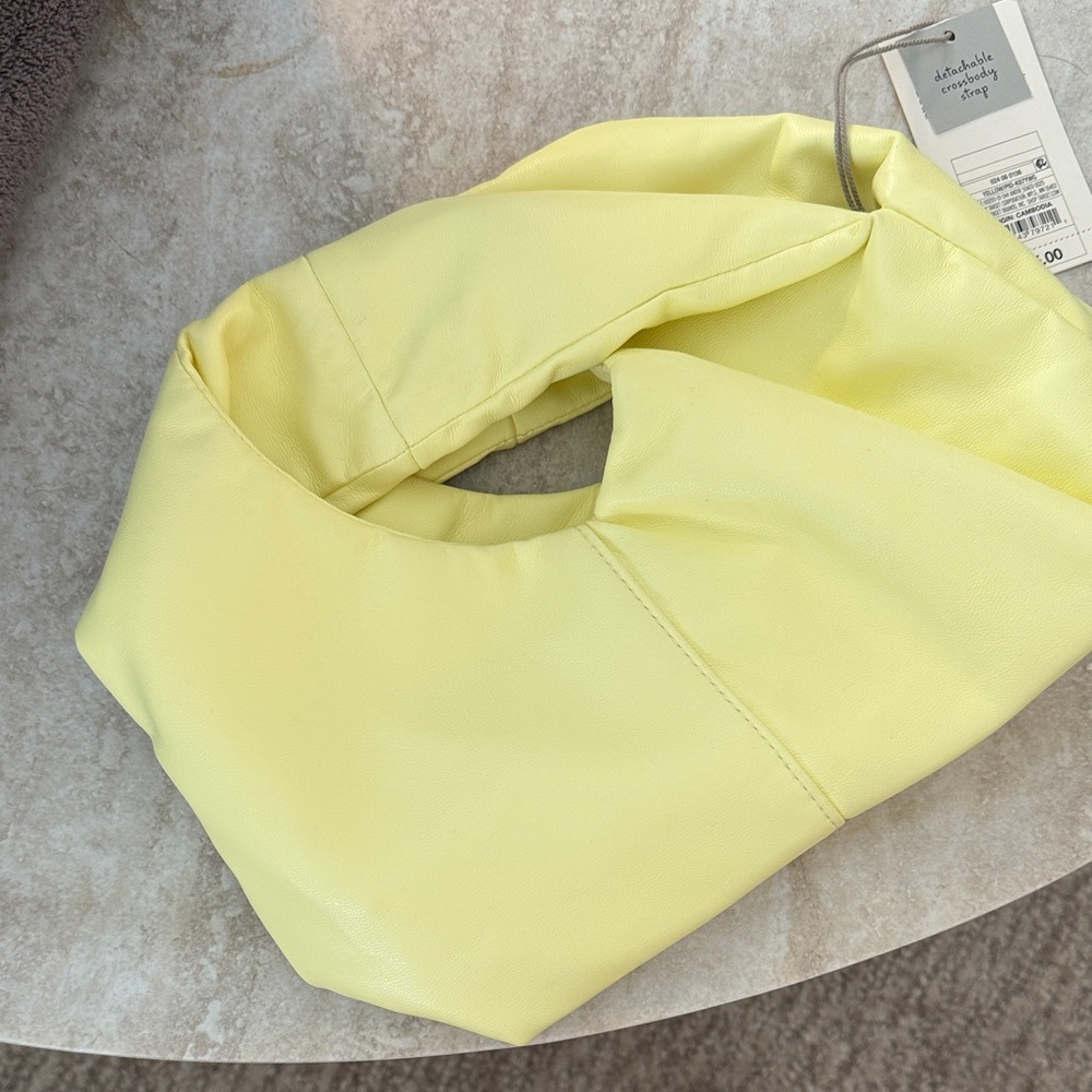 Yellow Faux Leather Shoulder Bag
